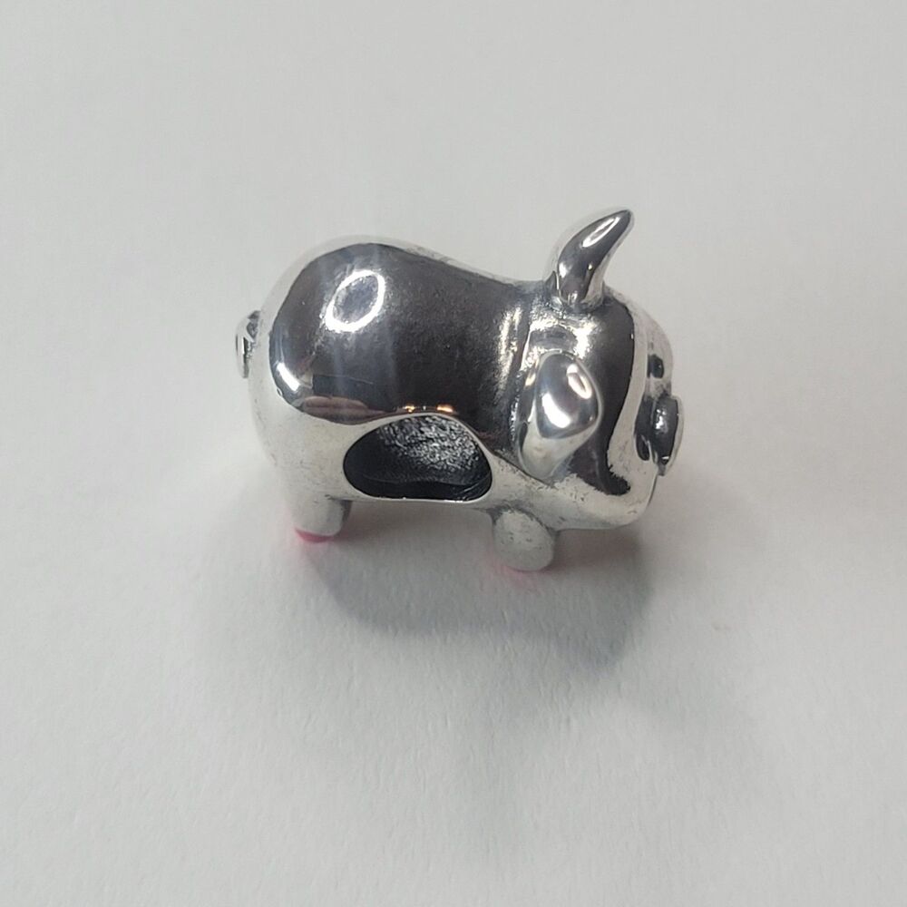 NWT For Pandora Charm Bracelet Piglet Piggy Bank Pig Slider Charm Silver Pink - Picture 5 of 5